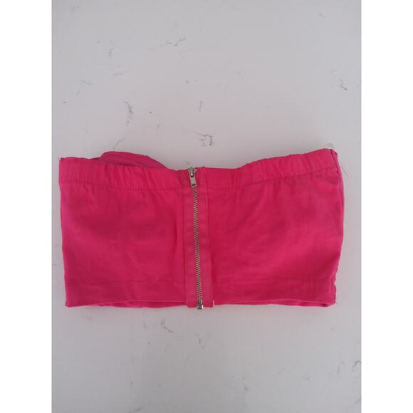 $Windsor Barbiecore hot pink strapless crop top Big Bow zip in back womens sz S - Picture 4 of 9